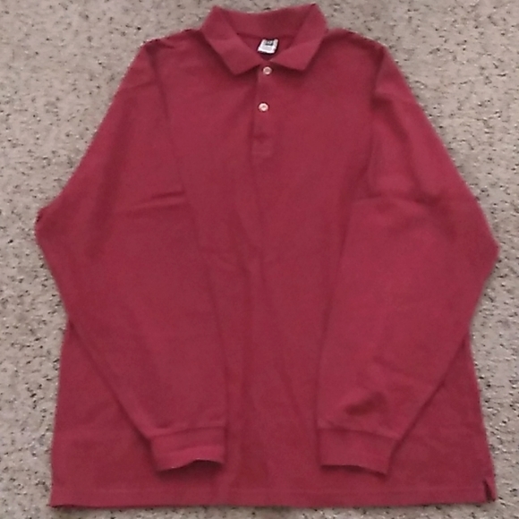 Vintage Gap Factory Store Men's Long Sleeve Medium Red Polo Shirt Sz Xlarge - Picture 1 of 3